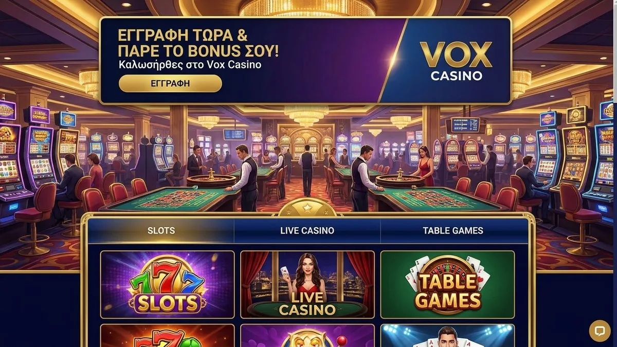 Εγγραφή με μπόνους στο Vox Casino
